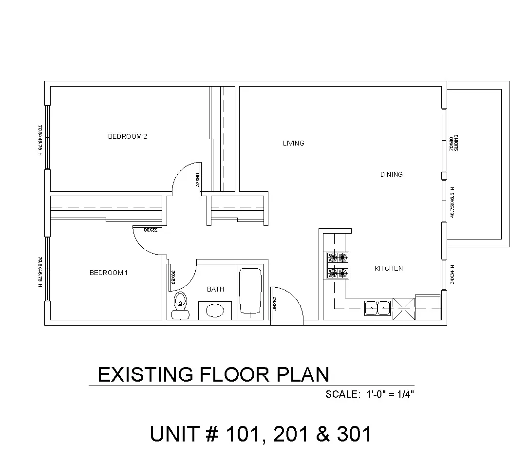 Floor plan 2x1 - 761 sqft