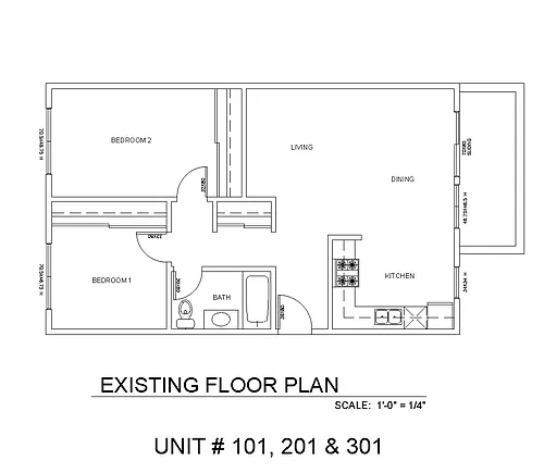 Floor plan 2x1 - 761 sqft