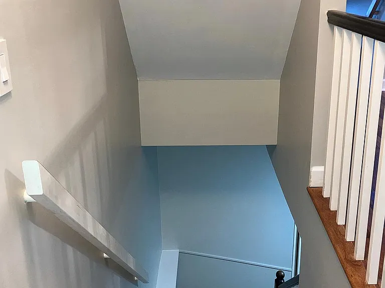 View from main level down basement stairway
