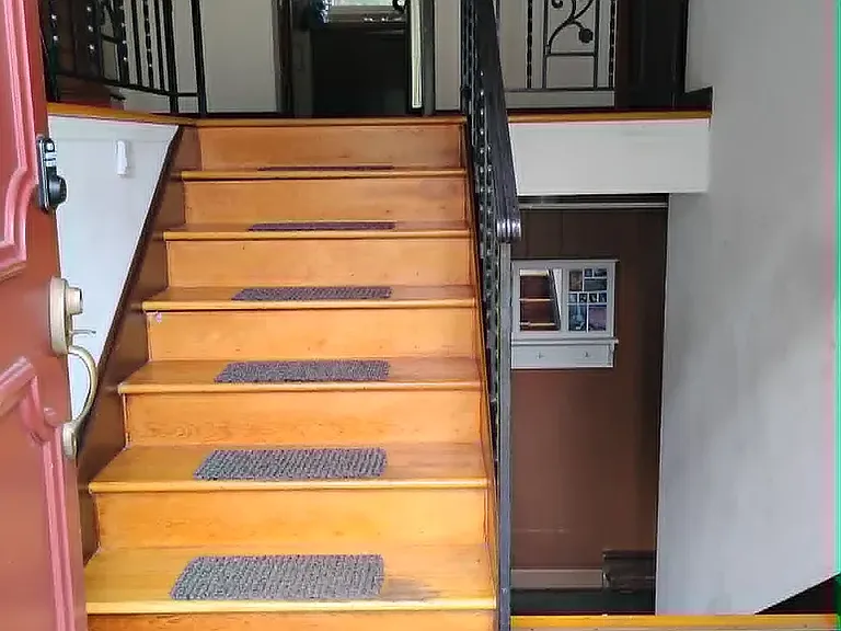 Stairs to upstairs and downstairs
