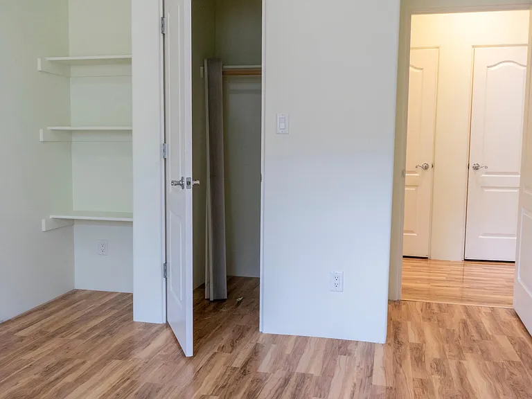 Bedroom 2 closet and built in shelves