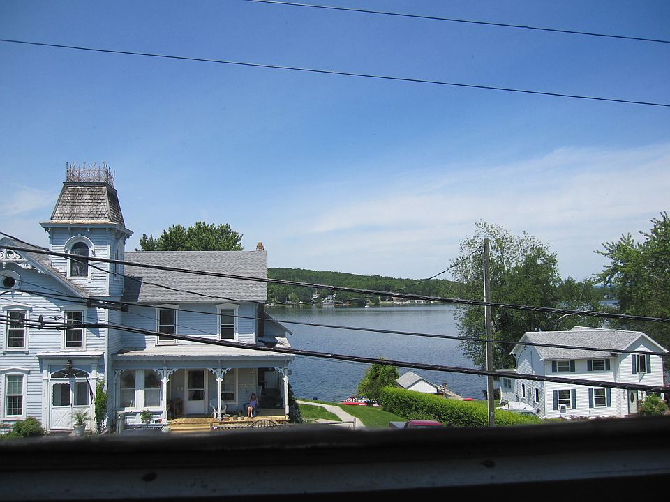 View from front porch looking at lake