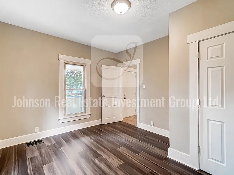 Spacious first-floor bedroom.