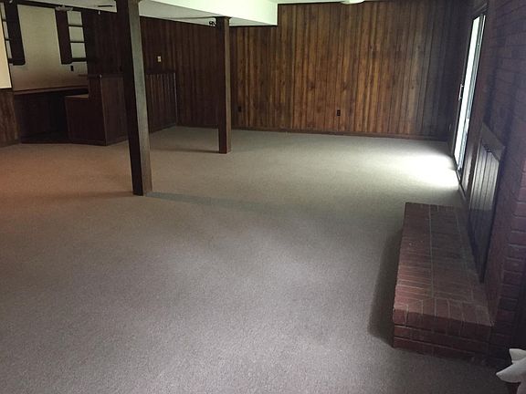 Basement with fireplace