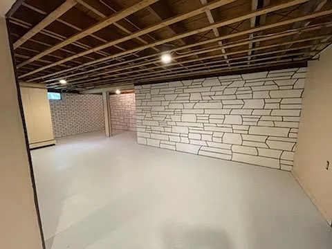 partially finished lower level