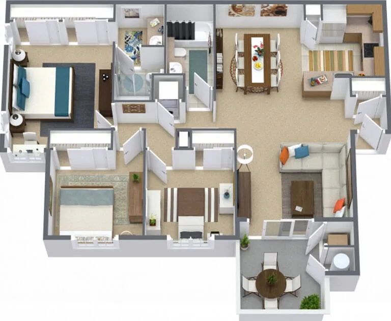 Floor plan 3 Bed 2 Bath