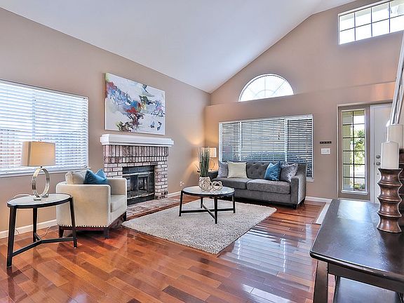 Living room with fireplace