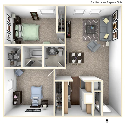 Floor plan 2Bedroom 1.5BA