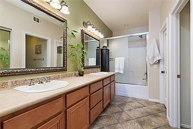 Big master bathroom with double sinks