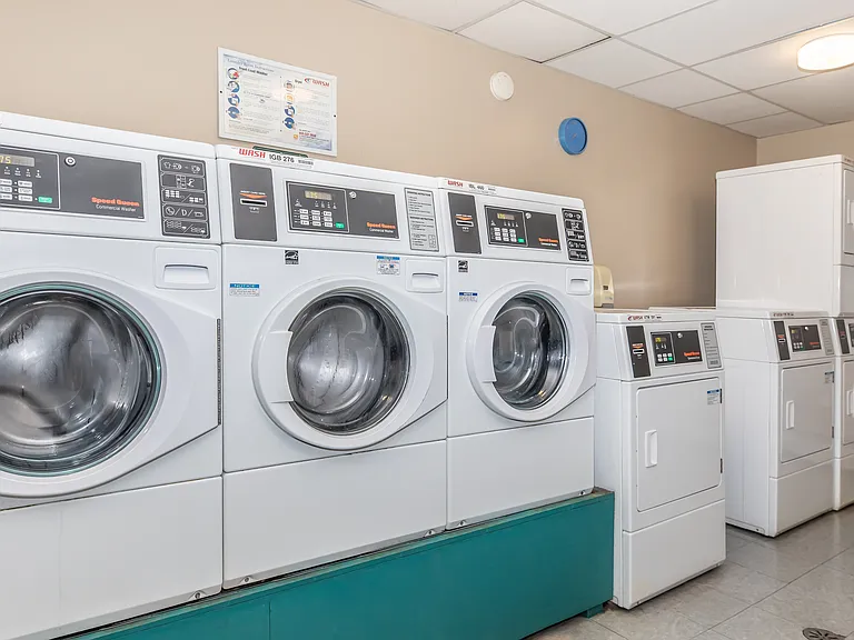 Onsite laundry facility.
