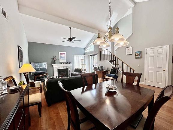 Dining area and living room