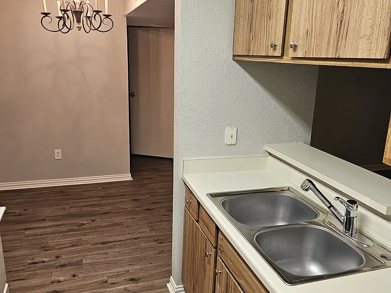 View from back of kitchen
