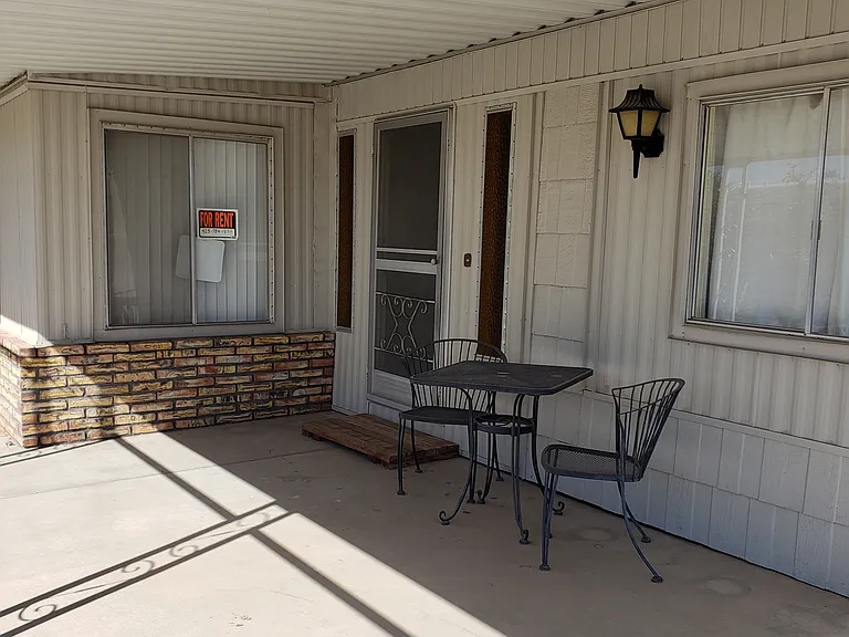 Front door, patio