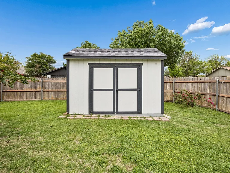 Locked shed in back yard