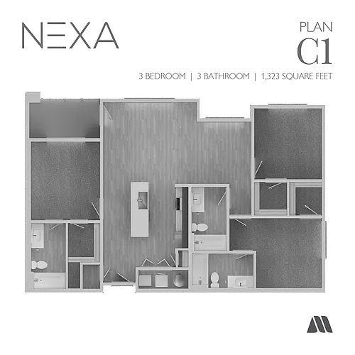 Floor plan 3 Bed/3 Bath
