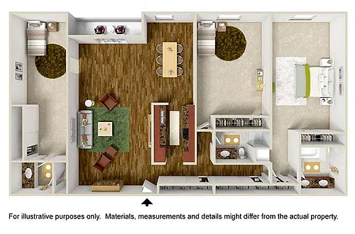 Floor plan 3 Bedroom 2 1/2 Bath