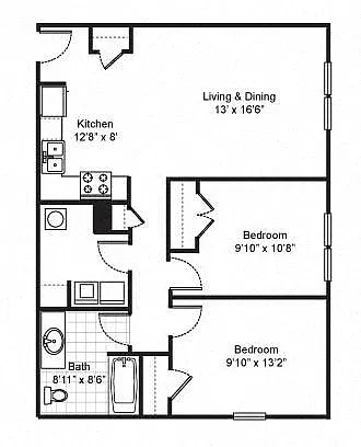 Floor plan Two Bedroom