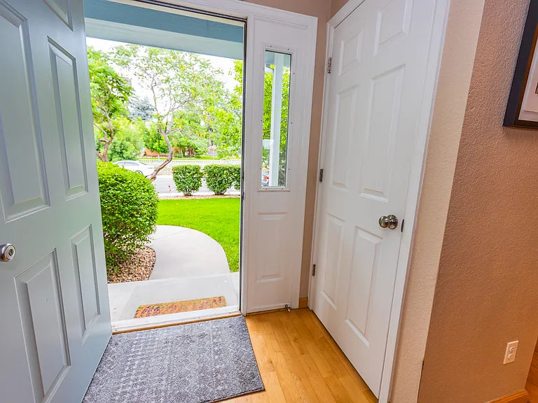 front door and yard