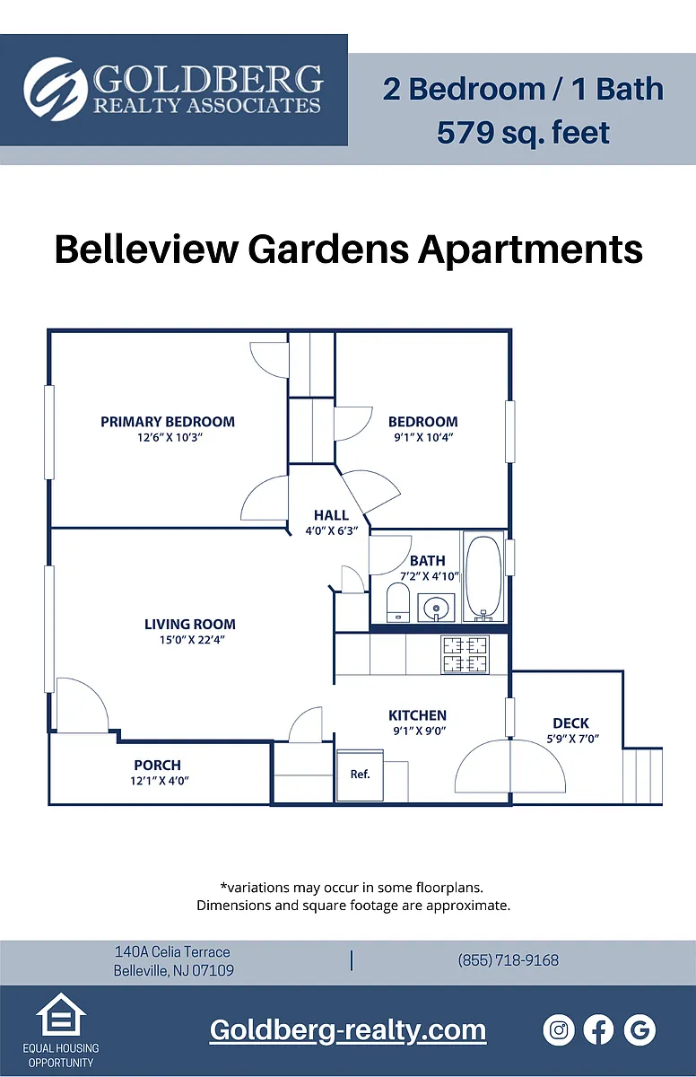 Floor plan Two Bedroom-One Bath