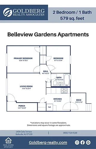 Floor plan Two Bedroom-One Bath