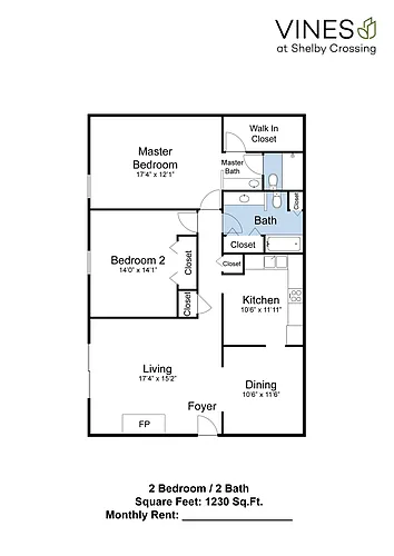 Floor plan 2 X 2