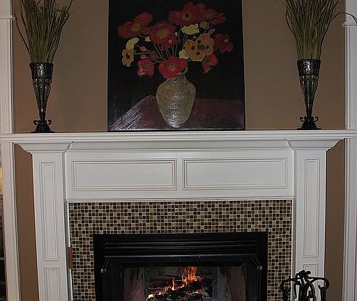 Wood burning fireplace