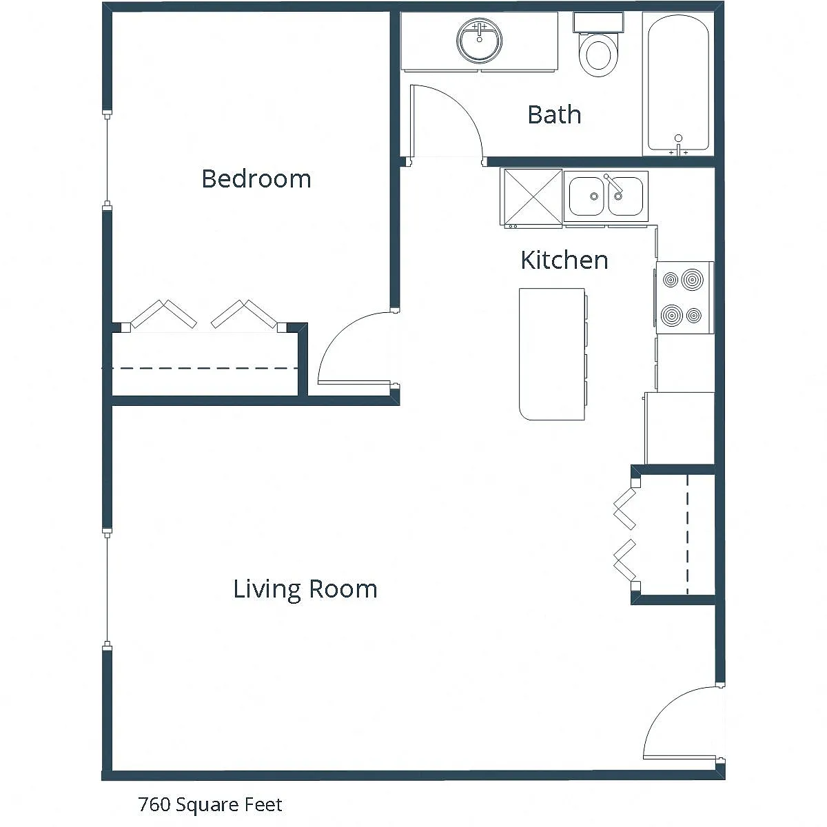 Floor plan One Bedroom 11A