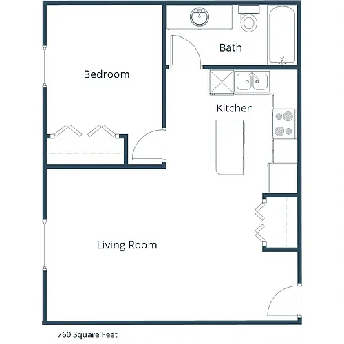 Floor plan One Bedroom 11A