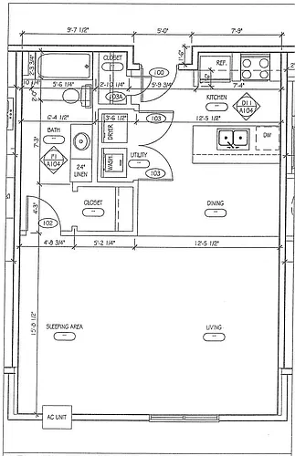 Floor plan Efficiency - Buildings 1 & 2