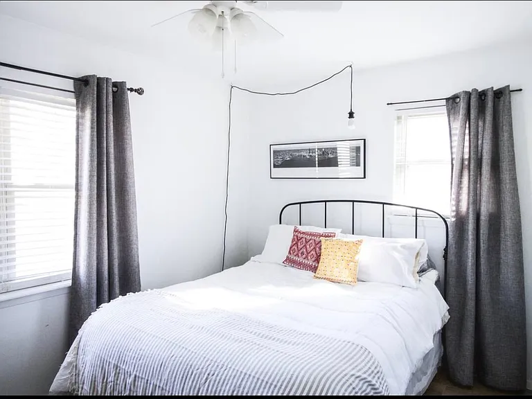 This is the master bedroom. it has a closet & half bath.