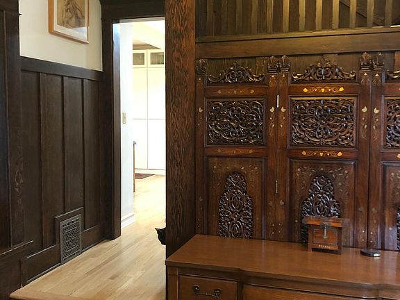 original wood mounding and panels were painstakingly restored.