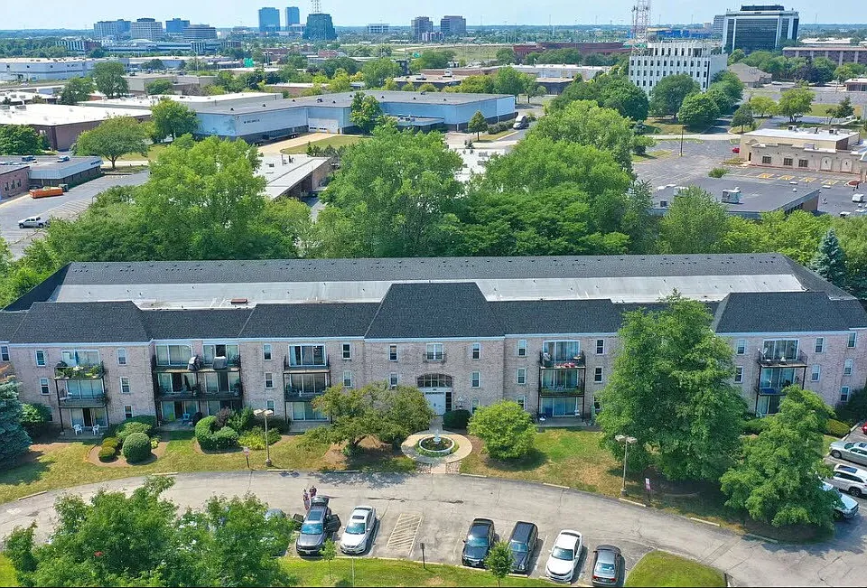 Drone view of the building