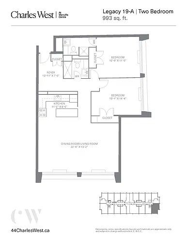 Floor plan 2 Bedroom Suite 2 Bed 2 Bath 4