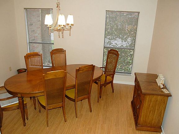 Laminate flooring in the formal dining room.