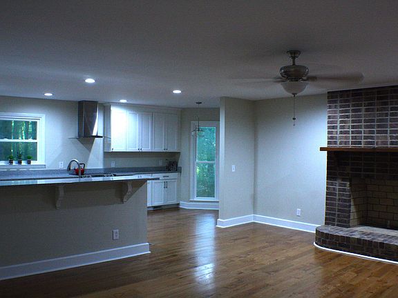 living room open to kitchen