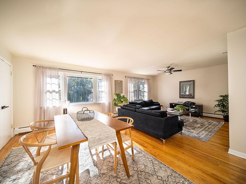 sunny dining room and living room