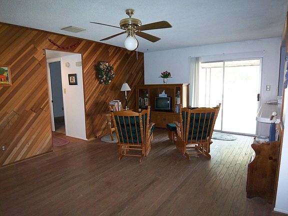 Family room, cedar paneling on wall