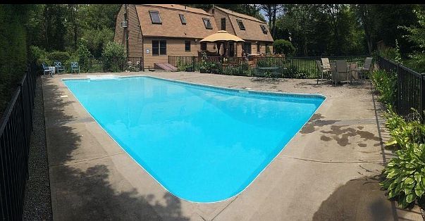 The 20X40' Pool is located on the back side of the yard and provides views from the bedrooms.