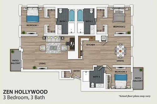 Floor plan B1 2Bedroom 2Bathroom
