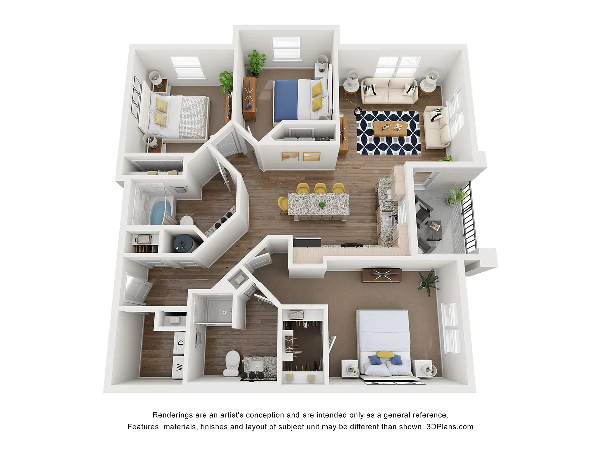 Floor plan Three Bedroom/Two Bathroom