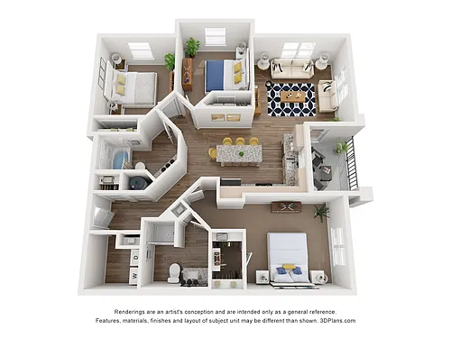 Floor plan Three Bedroom/Two Bathroom