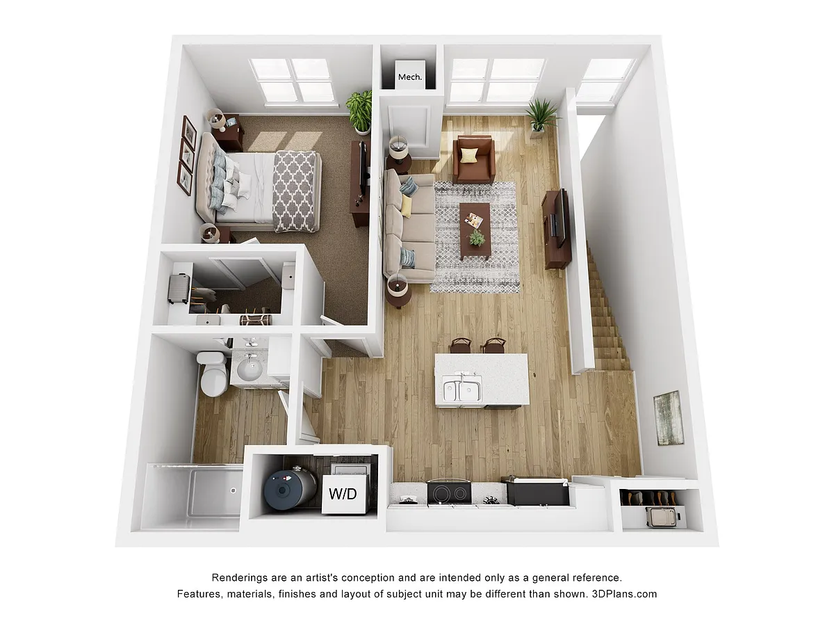 Floor plan 1 Bedroom- E