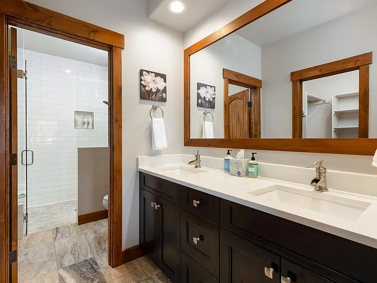 Master Bath Double Sink with Quartz Countertops (with Walk-in Closet not seen)