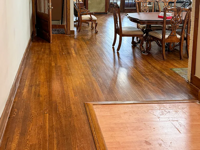 view of living room from the kitchen area