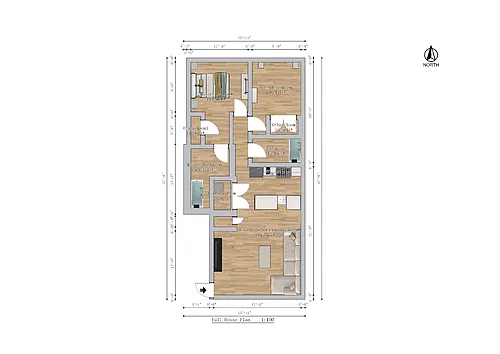 Floor plan 2 Bed 2 Bath Upstairs