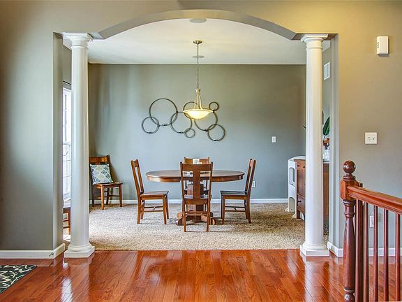 Separate Dining Room with Columns space for gracious entertaining....
