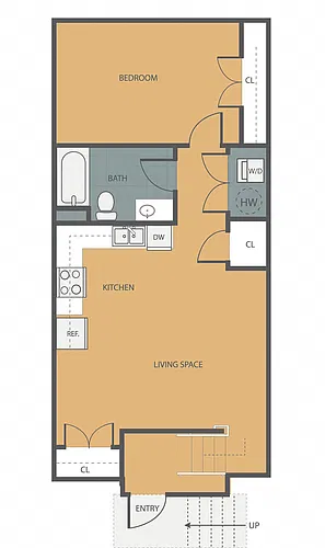Floor plan 1 Bedroom 1 Bath 005