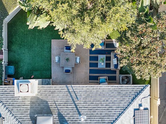 Oversized rear yard from above