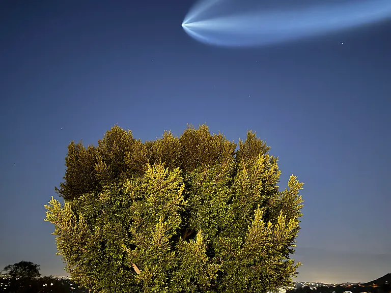 Space-X passing by the sunset facing patio!