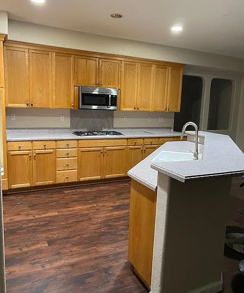 Large kitchen open to the family room and breakfast nook